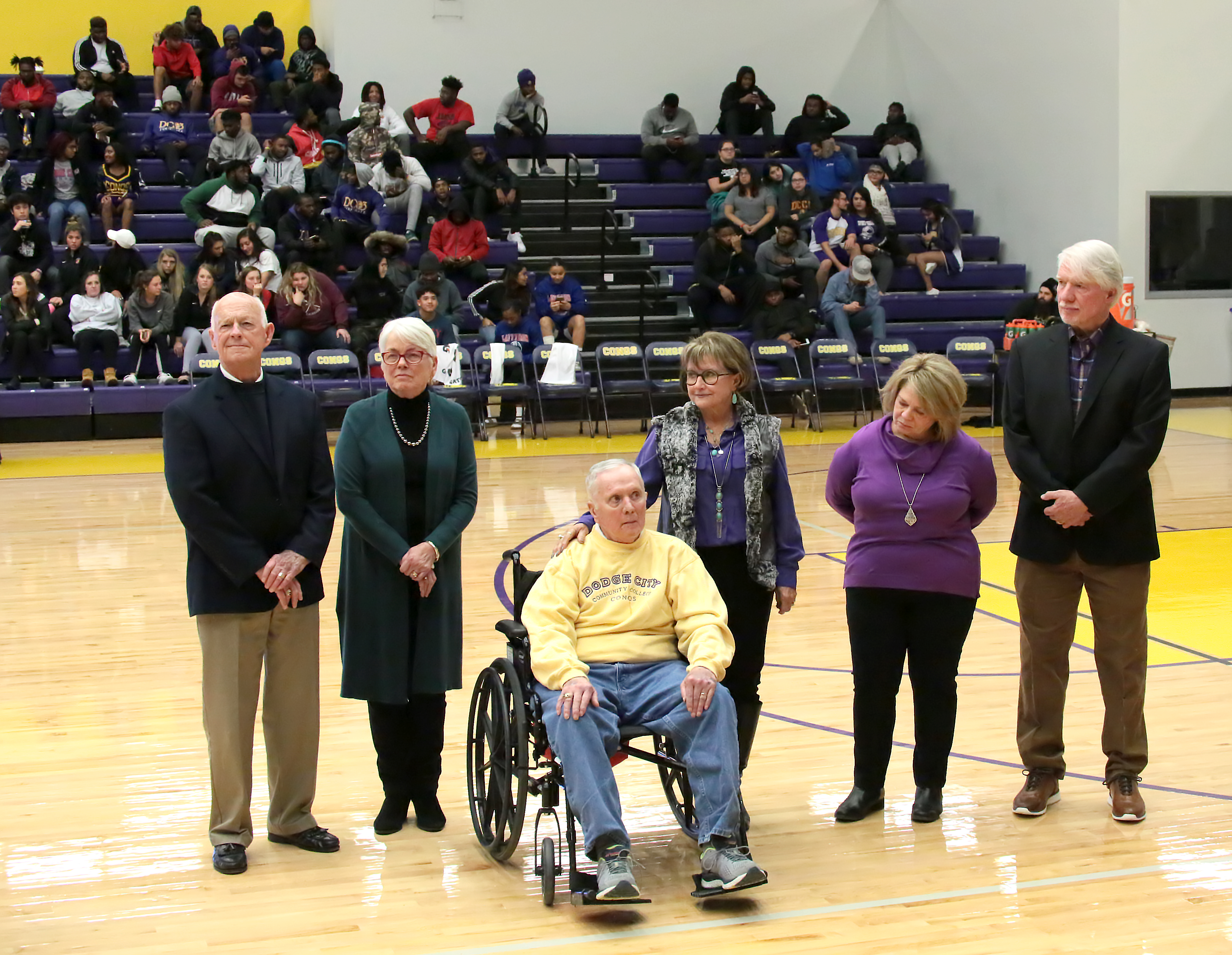 The Goff & Burke families during the Goff-Burke Family Court dedication ceremony.