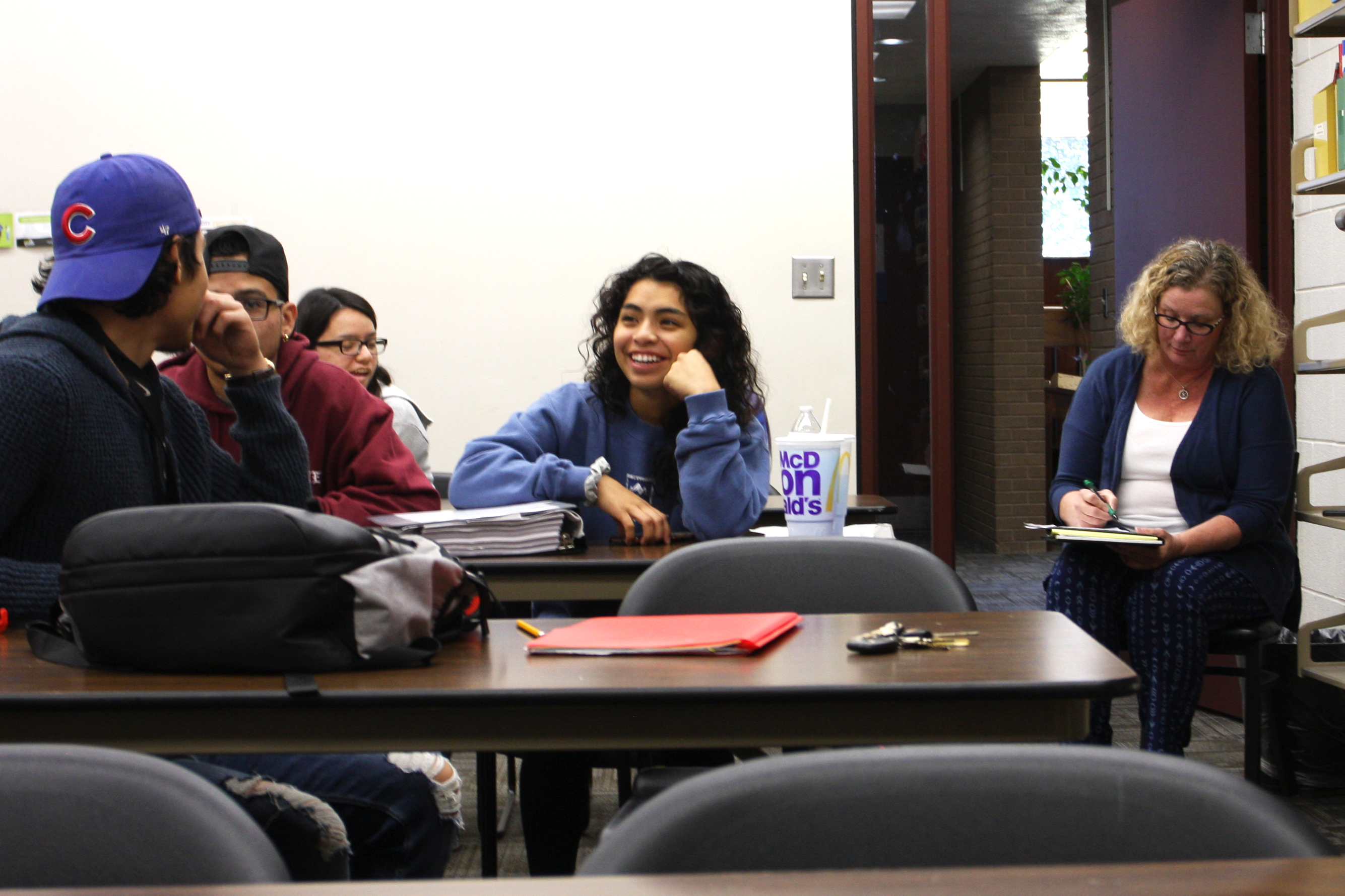 Dr. Holwerda sits in on a class